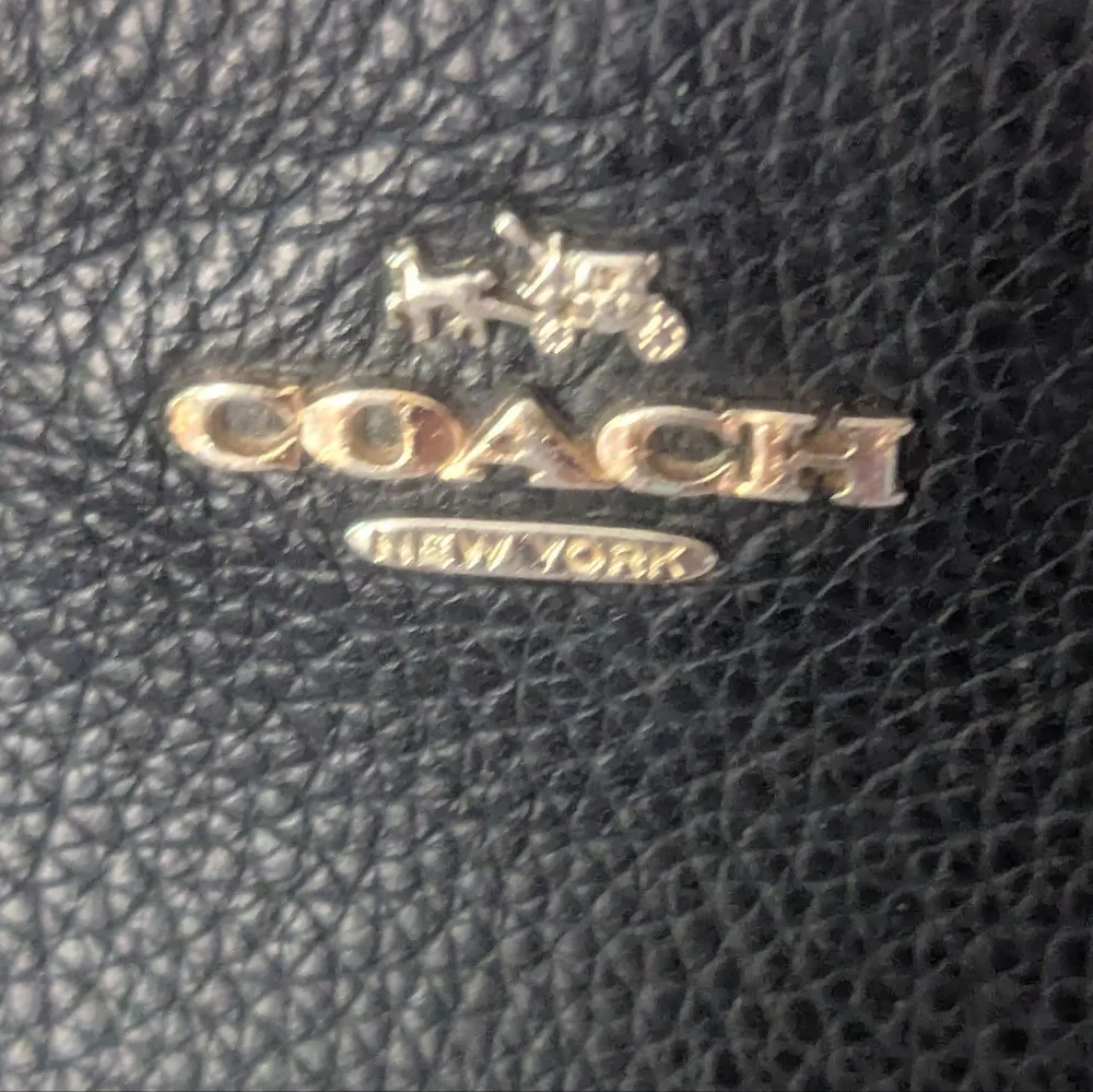 Coach Black Leather Wristlet Wallet Double Corners Zipper.53090